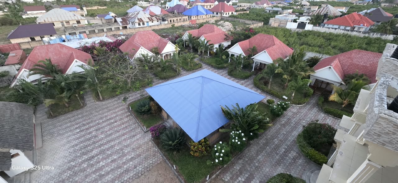 The resort and its gardens seen from above